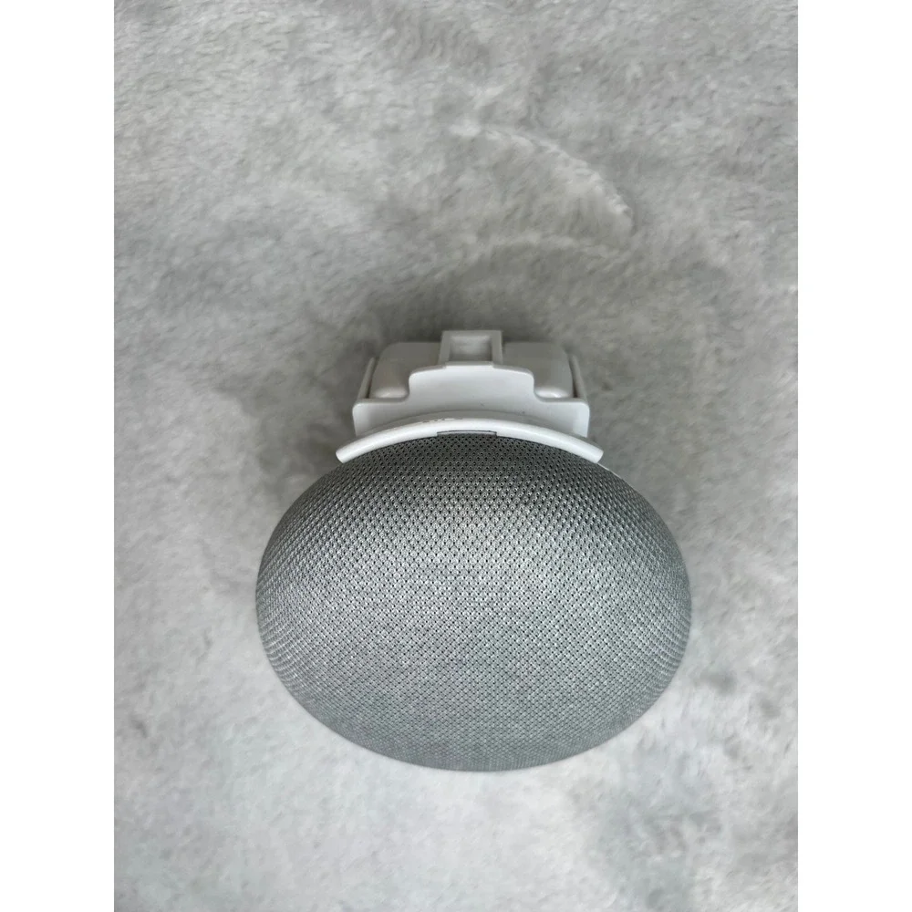 Google Home Mini H0A Smart Speaker Wall Mount Outlet Adapter Chalk Gray